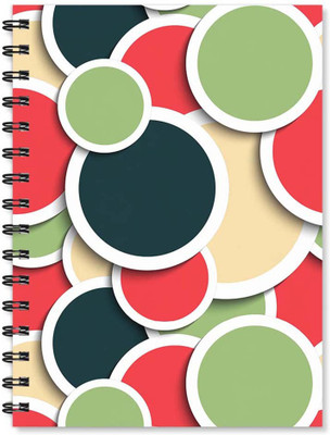 

100yellow A5 Notebook(Notebook | Circle Printed Note book | Designer Wire Bound Ruled Paper Sheets Personal and Office Stationary Notebooks Diary-1 Piece (170 Pages), Multicolor)