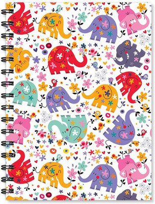 

100yellow A5 Notebook(Notebook | Elephant Printed Note book | Designer Wire Bound Ruled Paper Sheets Personal and Office Stationary Notebooks Diary-Ideal for Kids, Multicolor)