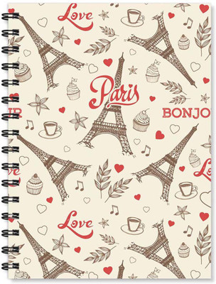 

100yellow A5 Notebook(Notebook | Eiffel Tower Printed Note book | Designer Wire Bound Ruled Paper Sheets Personal and Office Stationary Notebooks Diary-1 Piece (170 Pages), Multicolor)