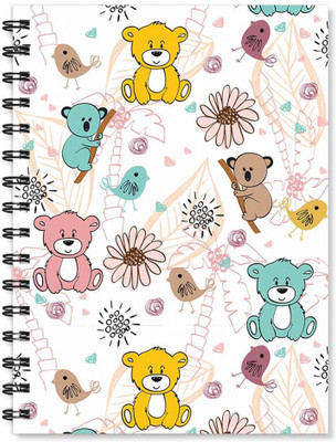 

100yellow A5 Notebook(Notebook | Teddy Printed Note book | Designer Wire Bound Ruled Paper Sheets Personal and Office Stationary Notebooks Diary-Ideal for Kids, Multicolor)