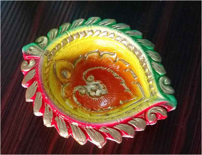 

kusum km 015 Terracotta Table Diya(Height: 6 inch)