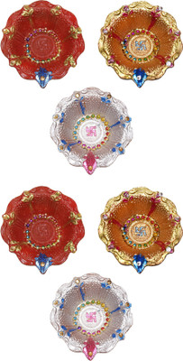 

Blutec Terracotta (Pack of 6) Table Diya Set(Height: 1.18 inch)