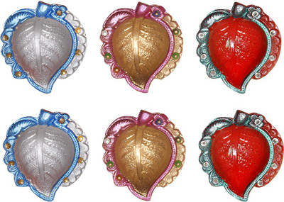 

Blutec Terracotta (Pack of 6) Table Diya Set(Height: 0.98 inch)