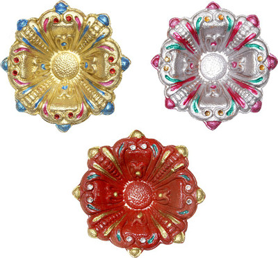 

Blutec Terracotta (Pack of 3) Table Diya Set(Height: 0.98 inch)