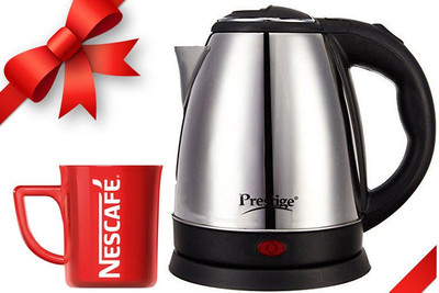 Prestige PKOSS 1.8 (with Mug) Silver Electric Kettle(1.8 L, Steel, Black) available at flipkart for Rs.909