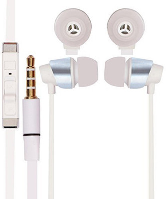 

Rich Walker Compatible with all android mobile Headset with Mic(White, Over the Ear)
