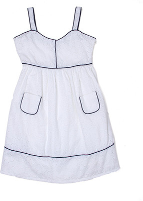 US Polo Kids Girls Midi/Knee Length Casual Dress(White, Sleeveless)