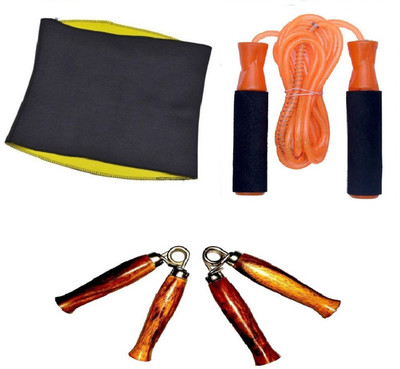 

FACTO POWER HOT SHAPER SLIMMING BELT, PAIR OF HAND GRIPPER AND BEARING ORANGE COLOR SKIPPING ROPE Gym & Fitness Kit