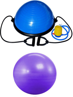 

Fitness Carnival 85cm Fitness Yoga Balance Trainer Ball + Bosu Ball With Elastic Strings Combo Gym & Fitness Kit