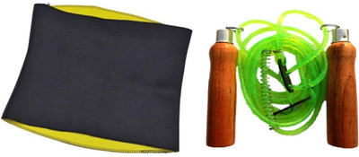 

FACTO POWER HOT SHAPER SLIMMING BELT WITH WOODEN HANDLE GREEN COLOR SKIPPING ROPE Gym & Fitness Kit