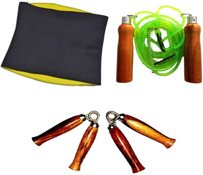 

Venom HOT SHAPER SLIMMING BELT AND PAIR OF HAND GRIPPER AND WOODEN HANDLE GREEN COLOR SKIPPING ROPE Gym & Fitness Kit