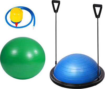 

Fitness Carnival 65cm Fitness Yoga Balance Trainer Ball + Bosu Ball With Elastic Strings Combo Gym & Fitness Kit