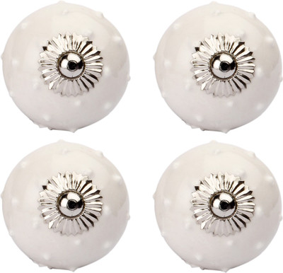 

Amber Shine White Ceramic and Metal Door Knob Ceramic Door Knob(Multicolor Pack of 4)