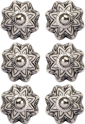 

Amber Shine Off White and Black Ceramic and Metal Door Knob Ceramic Door Knob(Multicolor Pack of 6)