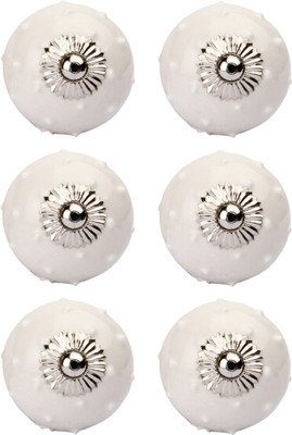 

Amber Shine White Ceramic and Metal Door Knob Ceramic Door Knob(Multicolor Pack of 6)