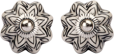 

Amber Shine Off White and Black Ceramic and Metal Door Knob Ceramic Door Knob(Multicolor Pack of 2)