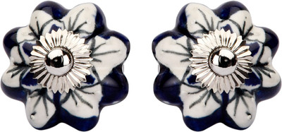 

Amber Shine White and Navy Blue Ceramic and Metal Door Knob Ceramic Door Knob(Multicolor Pack of 2)