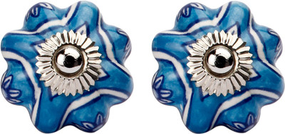 

Amber Shine White and Light Blue Ceramic and Metal Door Knob Ceramic Door Knob(Multicolor Pack of 2)
