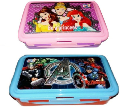 

SKI LOCK N SEAL 800 ML 4 Containers Lunch Box(800 ml), Blue;pink;purple;red
