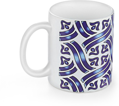 

gifts & souvenir PATTERN MUG WITH COASTER Ceramic Mug(300 ml), Blue