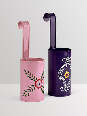 

Aasra Handpainted Milk Can Planter Plant Container Set(Pack of 2, Metal)