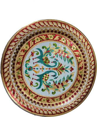 

TASTYCRAFT POOJA THALI MINAKARI WORK Stainless Steel(Multicolor)