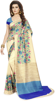 YETNIK Printed Fashion Cotton Silk Saree(Multicolor)