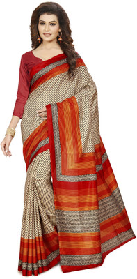 YETNIK Printed Fashion Cotton Silk Saree(Multicolor)