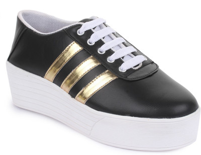 

Vilax Fashionable Sneakers Sneakers For Women(Black, White, Gold
