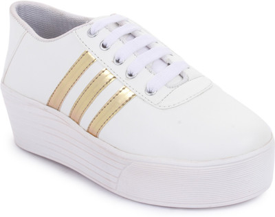 

Vilax Fashionable Sneakers Sneakers For Women(White, Gold