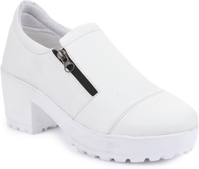 

Vilax Fashionable Zip Sneakers Casuals For Women(White