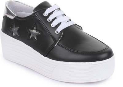 

Vilax Fashionable Sneakers Sneakers For Women(Black, White, Silver