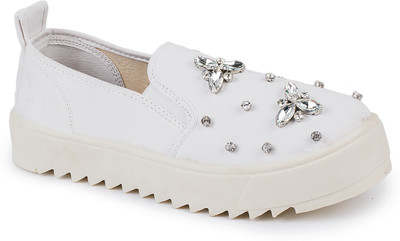 

Scentra Slip On Sneakers For Women(White