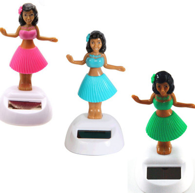 

ECOTECH SOLAR HULA GIRLS Decorative Showpiece - 5 cm(Plastic, Multicolor)