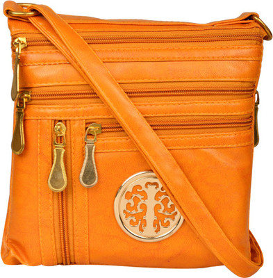 

Exotique Women Casual Tan Leatherette Sling Bag