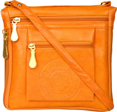 

Exotique Women Casual Yellow Leatherette Sling Bag