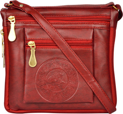 

Exotique Women Casual Red Leatherette Sling Bag
