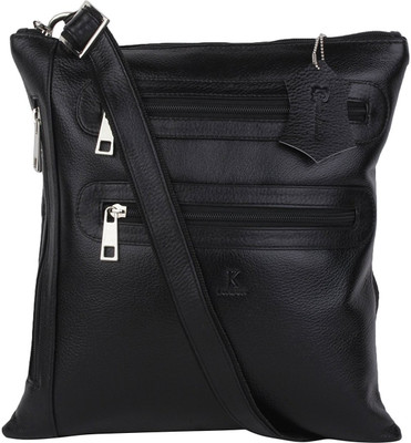 

K London Women Casual Black Genuine Leather Sling Bag