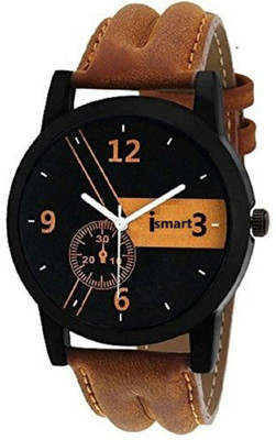 Ismart Men and Boy Analog Wrist Watch Brown Smartwatch(Brown Strap 3.5)