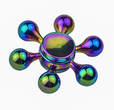 

ROSE 6 POINT Six Sided Spoke Rainbow METAL SPINNER (Multicolor)(Multicolor)