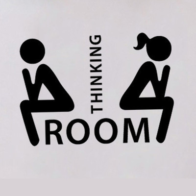 

GutarGoo  Toilet Seat Sticker - Thinking Room Sticker(Pack of 1, Black