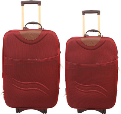 

GOYMA Stylish Hard Shell Expandable (20,) Inches Maroon Color Trolley Bag Pack Of 2 Check-in Luggage -  inch(Maroon