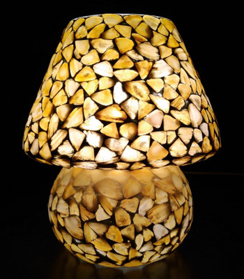 

Flicker Decorative Stone Shape Table Lamp Night Lamp(23.5 cm, Yellow)