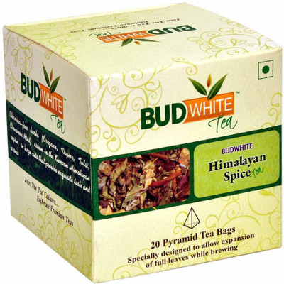 

BudWhite Himalayan Spice Green Tea - 20 Pyramid teabags Unflavoured Herbal Tea Bags(20 Bags, Box)