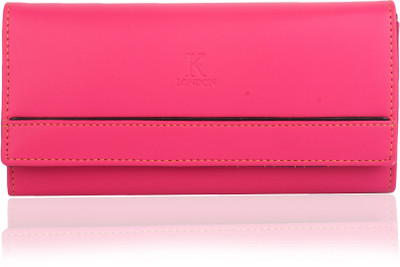 

K London Women Casual Pink Artificial Leather, Fabric Wallet(4 Card Slots)