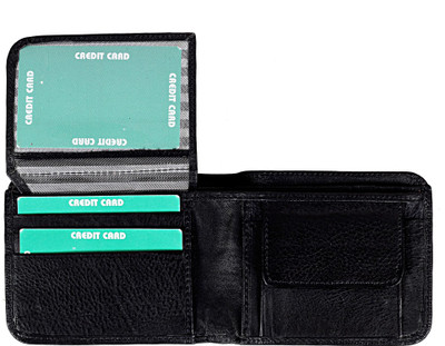 

pocket bazar Men Black Genuine Leather Wallet(4 Card Slots)