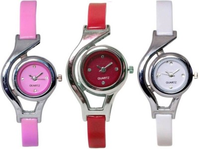 Frida white-red-pink WC analogue stylish designer watches for girls and women Watch  - For Girls   Watches  (Frida)