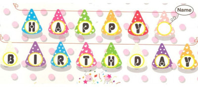 

Shop Online Theme MY Party Birthday Cap Style "Happy Birthday" Personalized Banner Banner(25 ft, Pack of 1)