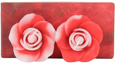 

Soulflower Rose Aroma Floating Candle Rose Shape Medium Candle(Multicolor, Pack of 2)