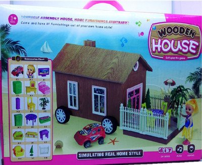 

Debina Store Wooden Doll House(Multicolor)